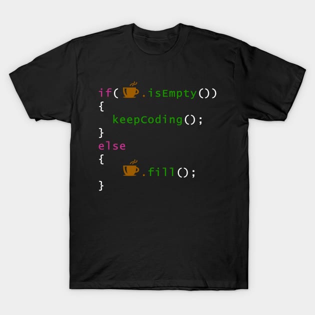 Coffee code - programming T-Shirt by mangobanana